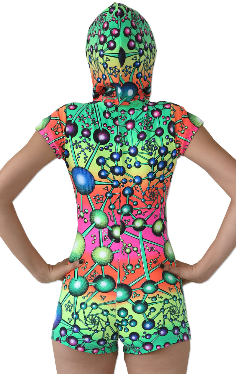 Hooded Playsuit : Atomic Rainbow