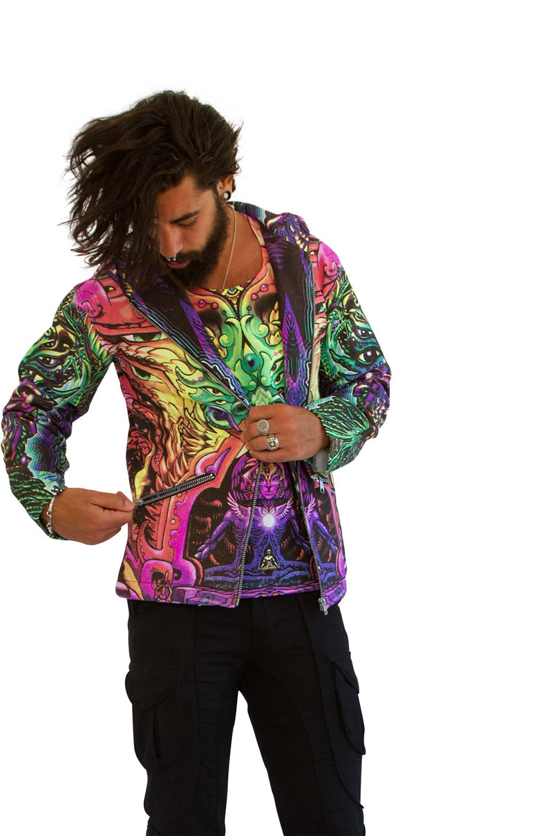 Hooded  Zip Jacket : Alpha Centauri Rainbow