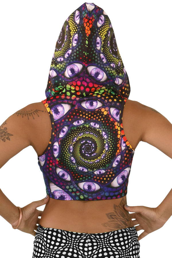 Hooded Crop Top : LSD Party