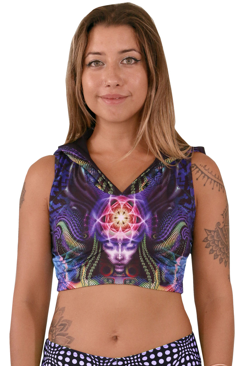 Hooded Crop Top : Foxy Lady