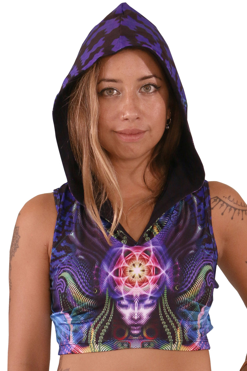 Hooded Crop Top : Foxy Lady