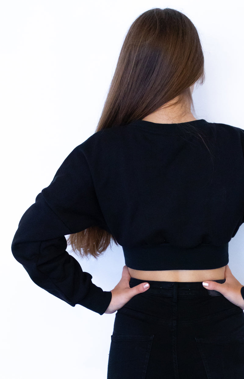 Cropped Sweat : UV Lime Triskelion
